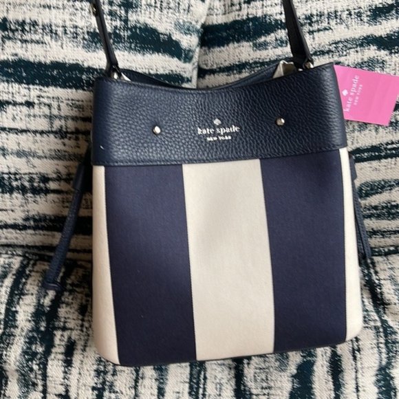 kate spade Handbags - Kate Spade Marti Small Bucket Bag Even Stripe Blazer Blue